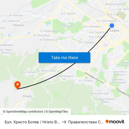 Бул. Христо Ботев / Hristo Botev Blvd. (0385) to Правителствен Санаториум map