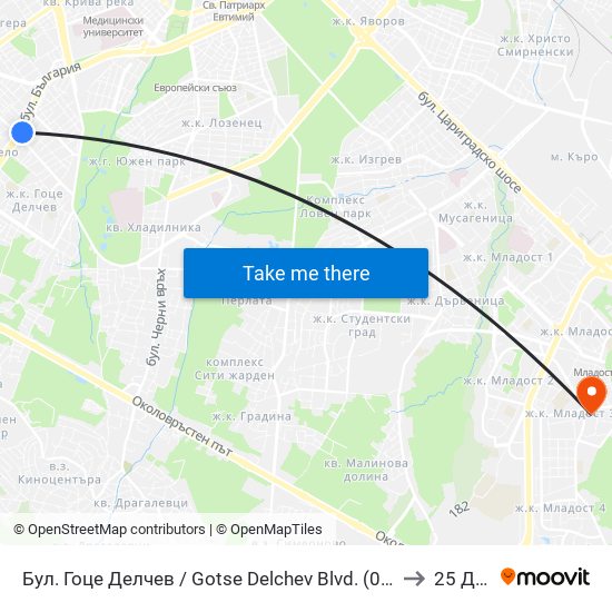Бул. Гоце Делчев / Gotse Delchev Blvd. (0314) to 25 Дкц map
