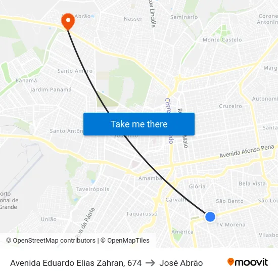 Avenida Eduardo Elias Zahran, 674 to José Abrão map