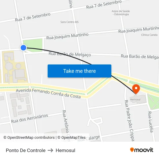 Ponto De Controle to Hemosul map