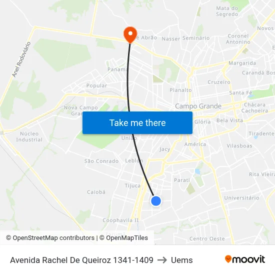 Avenida Rachel De Queiroz 1341-1409 to Uems map