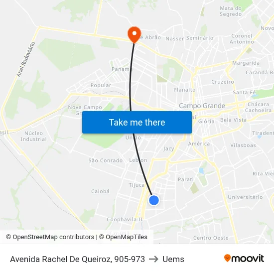 Avenida Rachel De Queiroz, 905-973 to Uems map