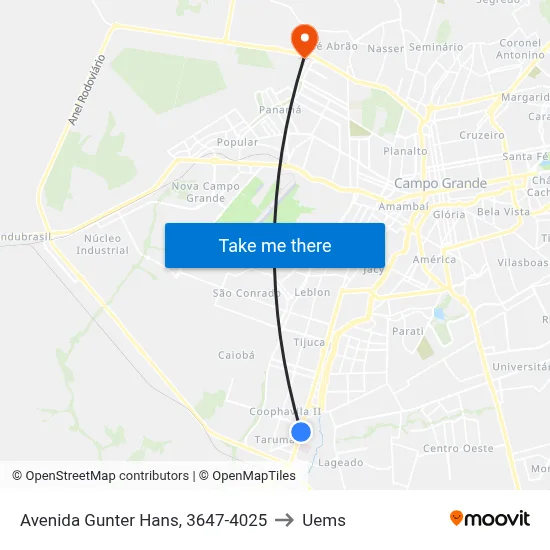Avenida Gunter Hans, 3647-4025 to Uems map