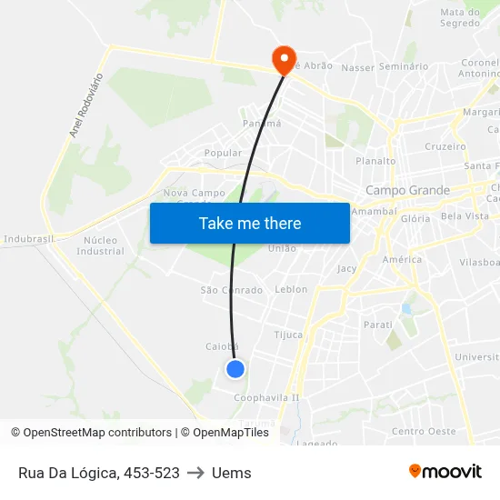 Rua Da Lógica, 453-523 to Uems map