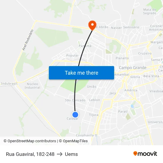 Rua Guaviral, 182-248 to Uems map
