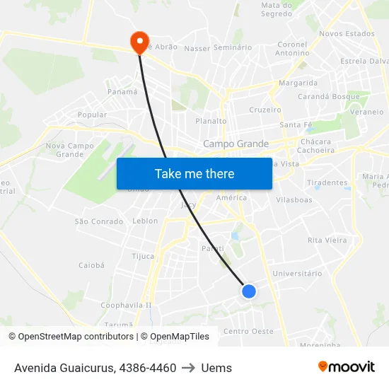 Avenida Guaicurus, 4386-4460 to Uems map