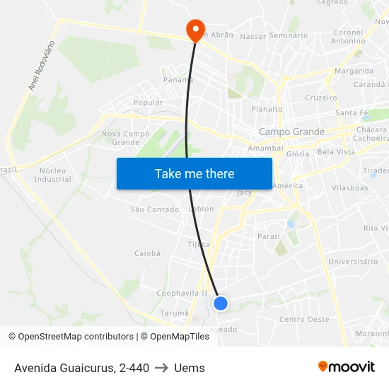 Avenida Guaicurus, 2-440 to Uems map