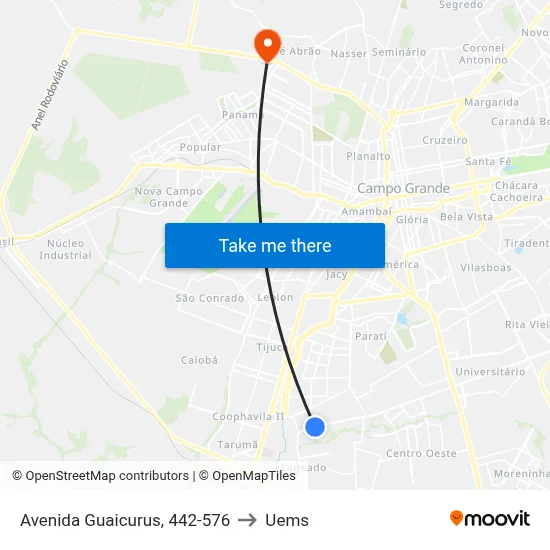 Avenida Guaicurus, 442-576 to Uems map