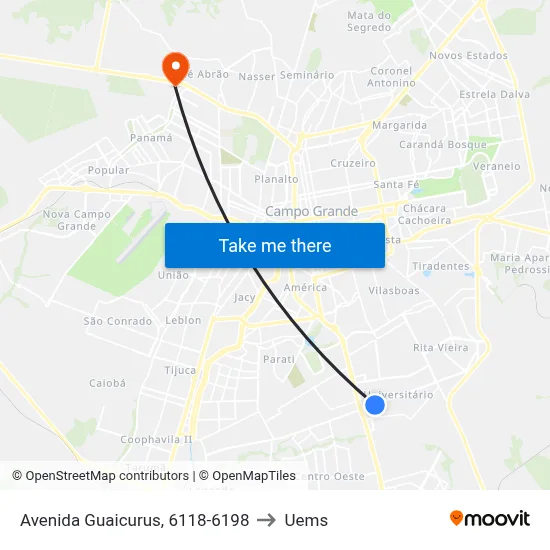 Avenida Guaicurus, 6118-6198 to Uems map