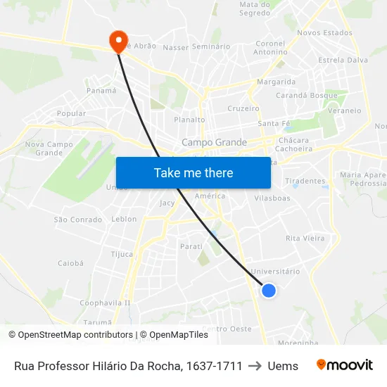 Rua Professor Hilário Da Rocha, 1637-1711 to Uems map