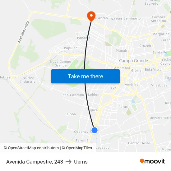 Avenida Campestre, 243 to Uems map