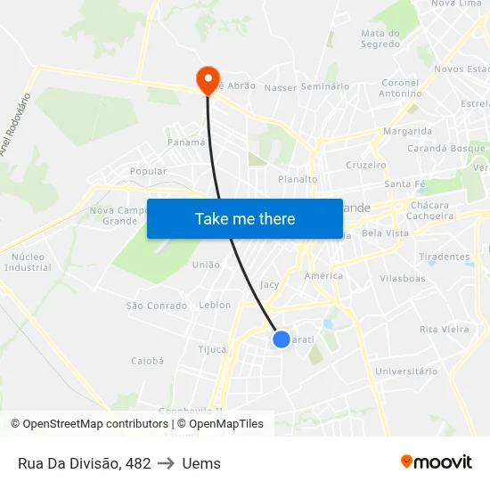 Rua Da Divisão, 482 to Uems map