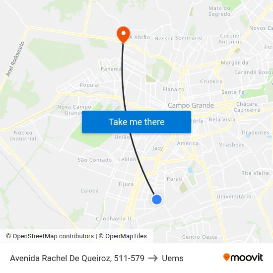 Avenida Rachel De Queiroz, 511-579 to Uems map