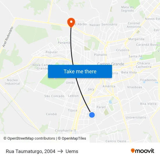 Rua Taumaturgo, 2004 to Uems map