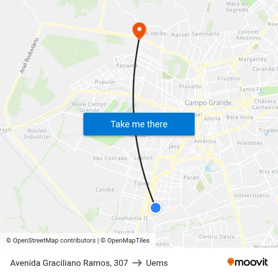Avenida Graciliano Ramos, 307 to Uems map