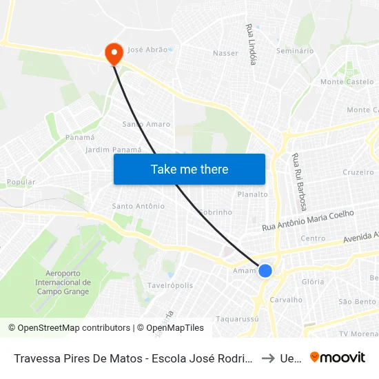 Travessa Pires De Matos - Escola José Rodrigues Benfica to Uems map