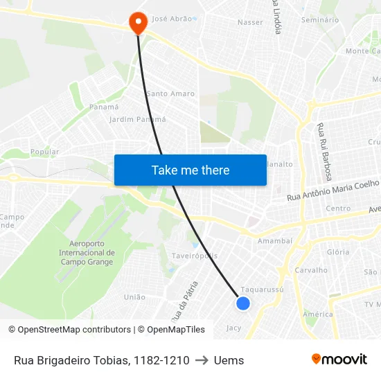Rua Brigadeiro Tobias, 1182-1210 to Uems map