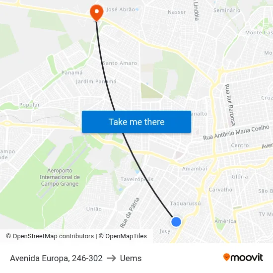Avenida Europa, 246-302 to Uems map