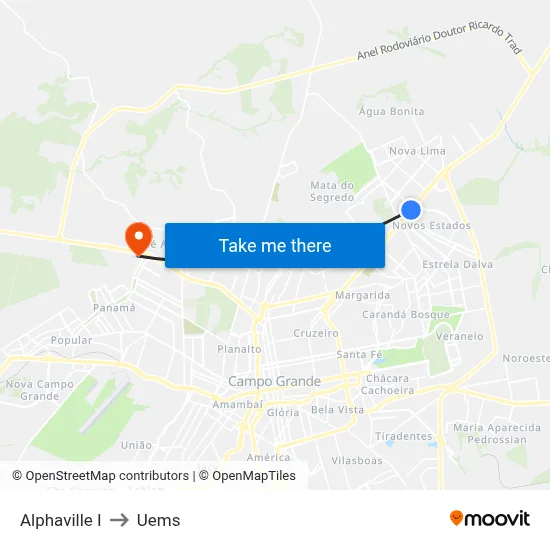 Alphaville I to Uems map