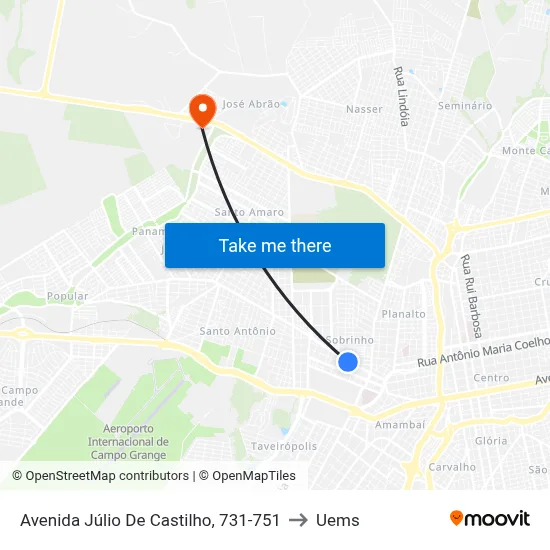 Avenida Júlio De Castilho, 731-751 to Uems map