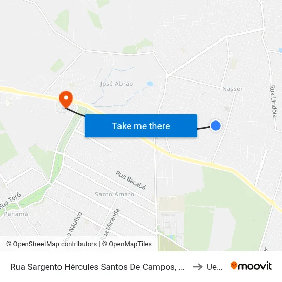 Rua Sargento Hércules Santos De Campos, 369-925 to Uems map