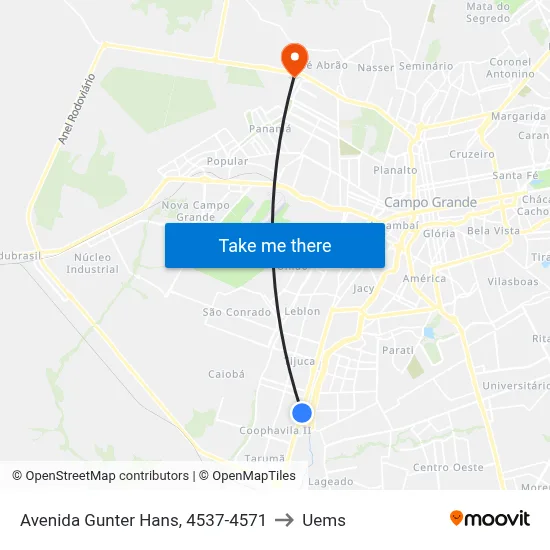 Avenida Gunter Hans, 4537-4571 to Uems map