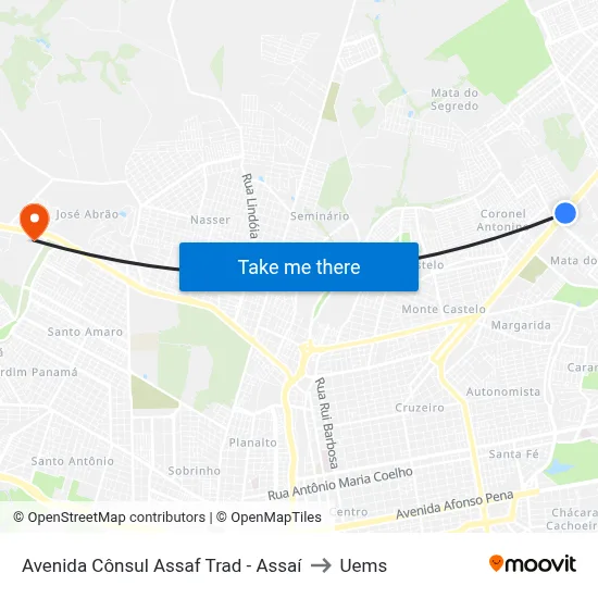 Avenida Cônsul Assaf Trad - Assaí to Uems map