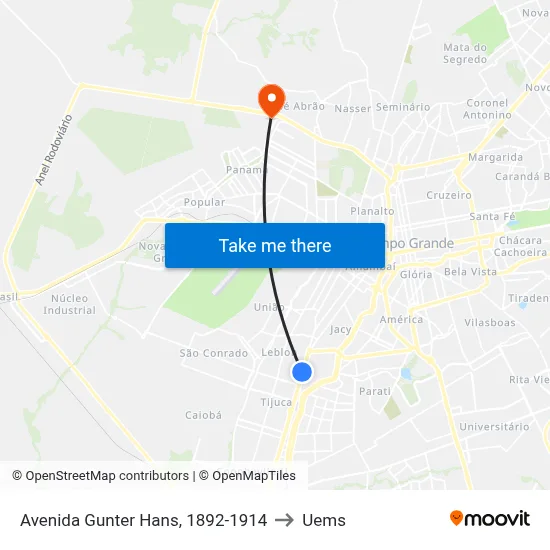 Avenida Gunter Hans, 1892-1914 to Uems map