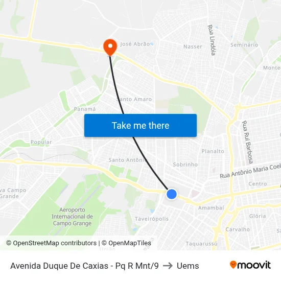 Avenida Duque De Caxias - Pq R Mnt/9 to Uems map