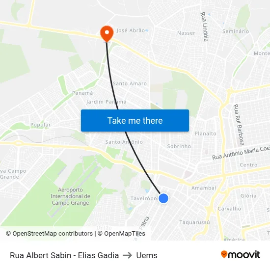 Rua Albert Sabin - Elias Gadia to Uems map