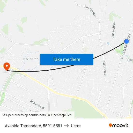 Avenida Tamandaré, 5501-5581 to Uems map