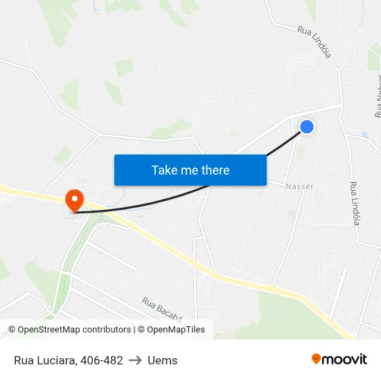 Rua Luciara, 406-482 to Uems map