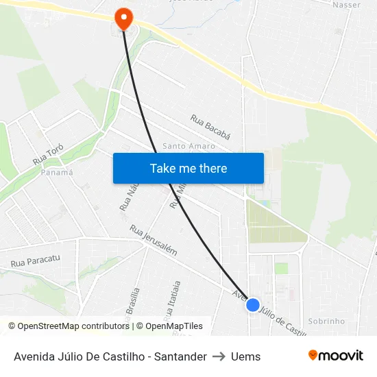 Avenida Júlio De Castilho - Santander to Uems map
