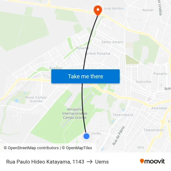 Rua Paulo Hideo Katayama, 1143 to Uems map