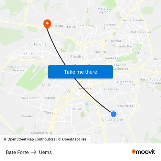 Bate Forte to Uems map