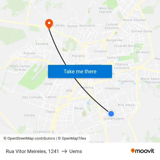 Rua Vítor Meireles, 1241 to Uems map