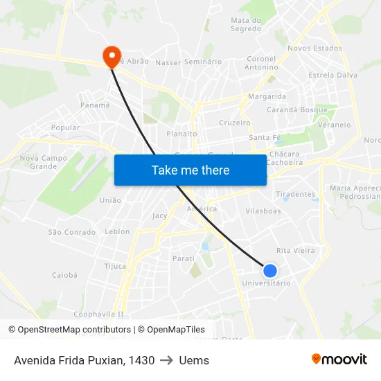 Avenida Frida Puxian, 1430 to Uems map