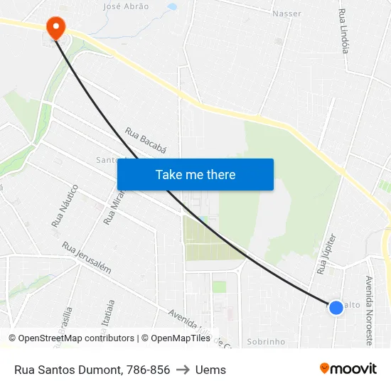 Rua Santos Dumont, 786-856 to Uems map