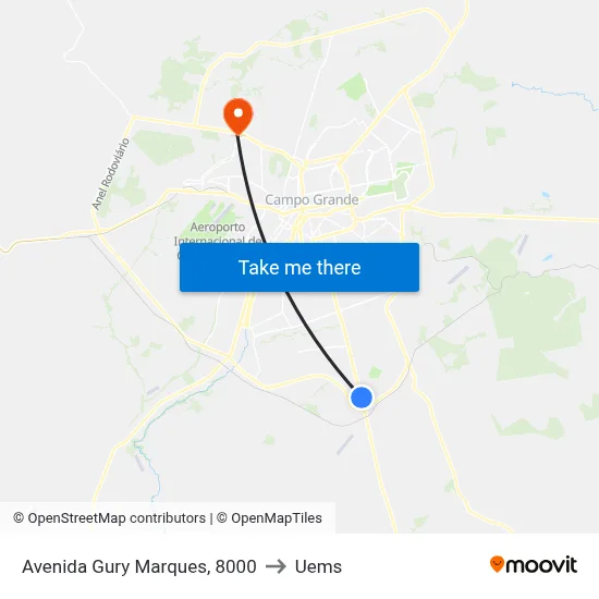Avenida Gury Marques, 8000 to Uems map