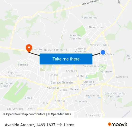 Avenida Aracruz, 1469-1637 to Uems map