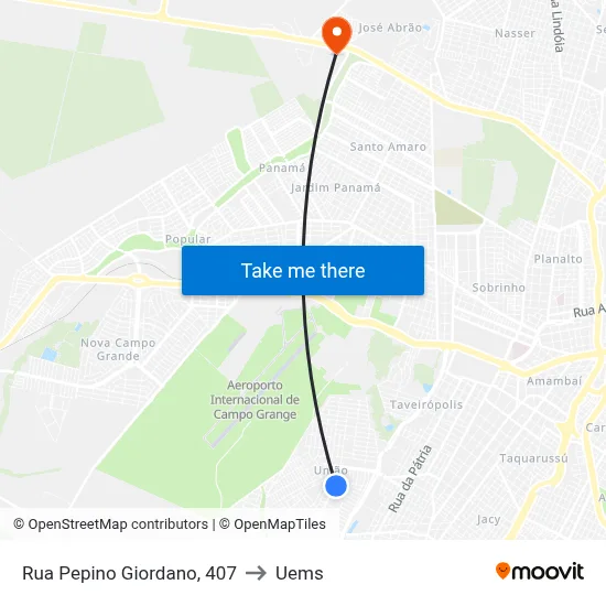 Rua Pepino Giordano, 407 to Uems map