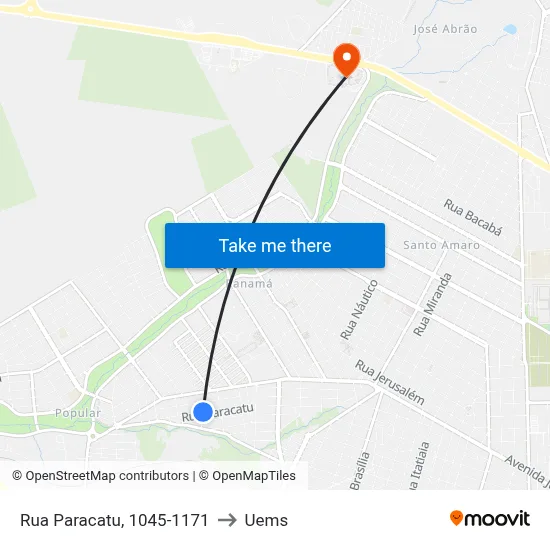 Rua Paracatu, 1045-1171 to Uems map