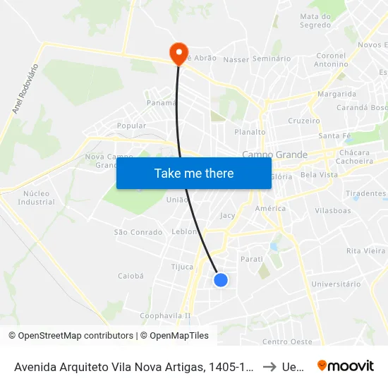 Avenida Arquiteto Vila Nova Artigas, 1405-1471 to Uems map