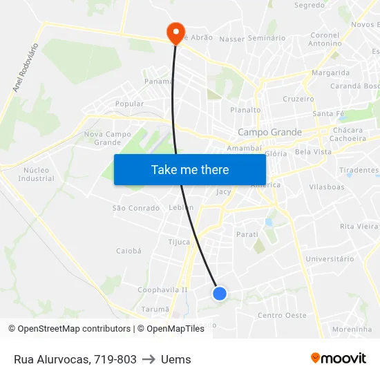Rua Alurvocas, 719-803 to Uems map