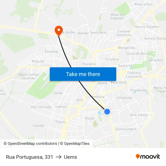 Rua Portuguesa, 331 to Uems map
