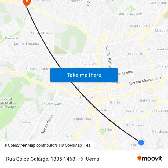 Rua Spipe Calarge, 1335-1463 to Uems map