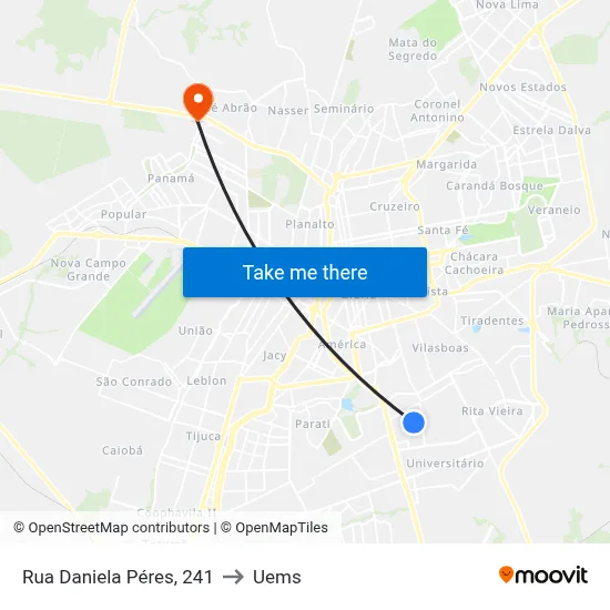 Rua Daniela Péres, 241 to Uems map