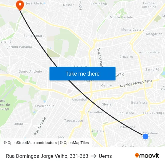 Rua Domingos Jorge Velho, 331-363 to Uems map