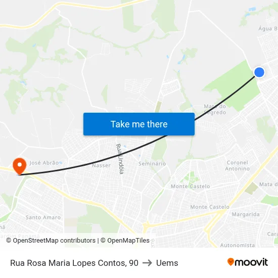 Rua Rosa Maria Lopes Contos, 90 to Uems map