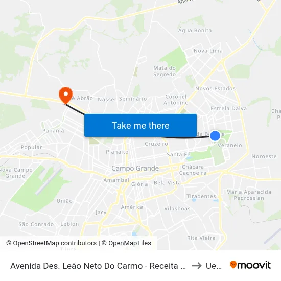 Avenida Des. Leão Neto Do Carmo - Receita Federal to Uems map
